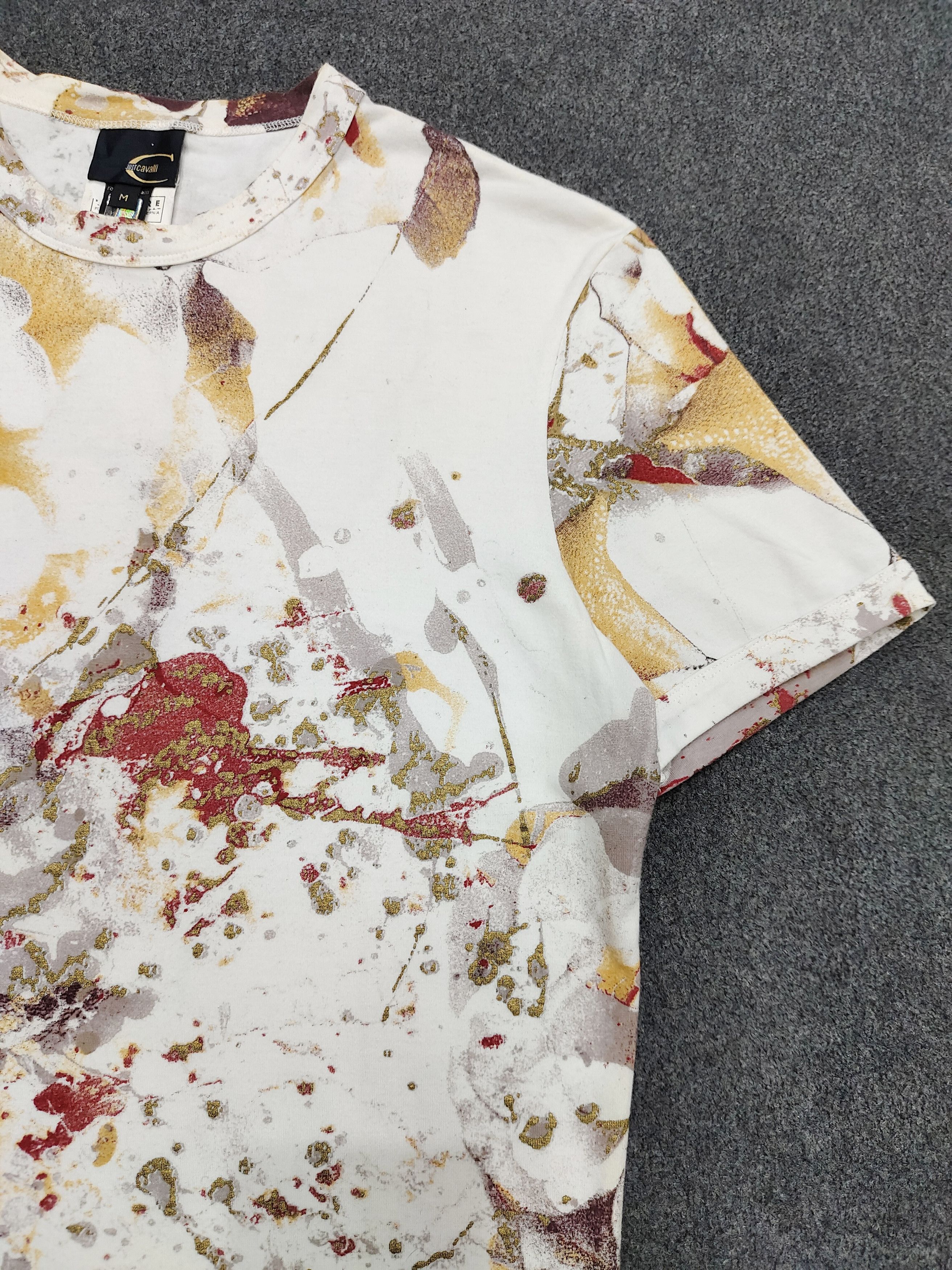 Just Cavalli 2000s Just Cavalli❤️‍🔥Absract Roses Splash Art Grunge Tee Size US M / EU 48-50 / 2 - 3 Thumbnail