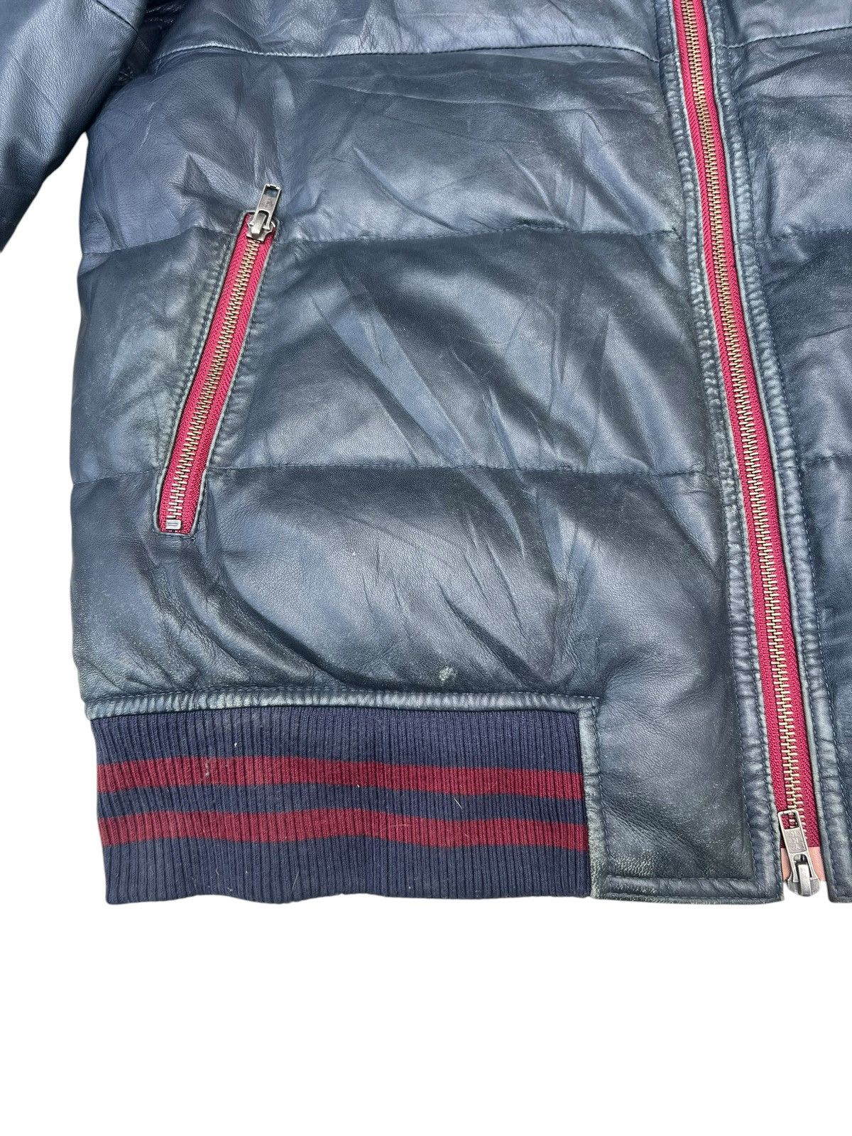 Japanese Brand VTG Nichiwa Wind Armour Patina Sheepskin Leather Down Jacket Size US L / EU 52-54 / 3 - 8 Thumbnail