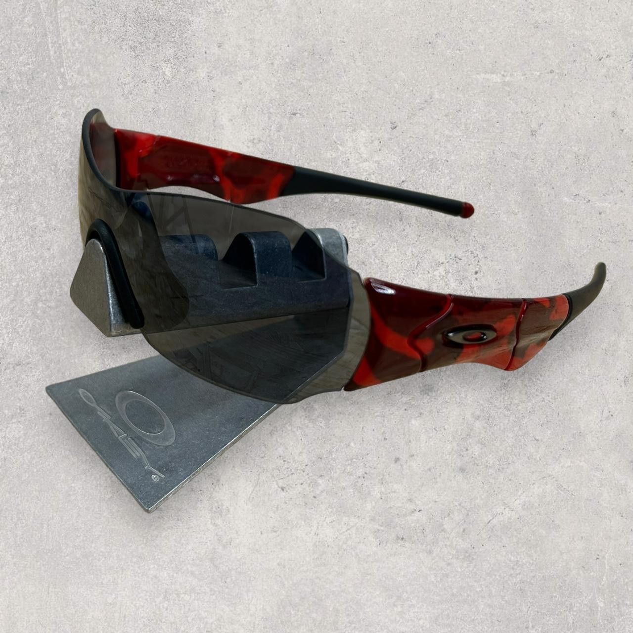 image of Oakley Zero X Lil John Red Camouflage Sunglasses in Black, Men's
