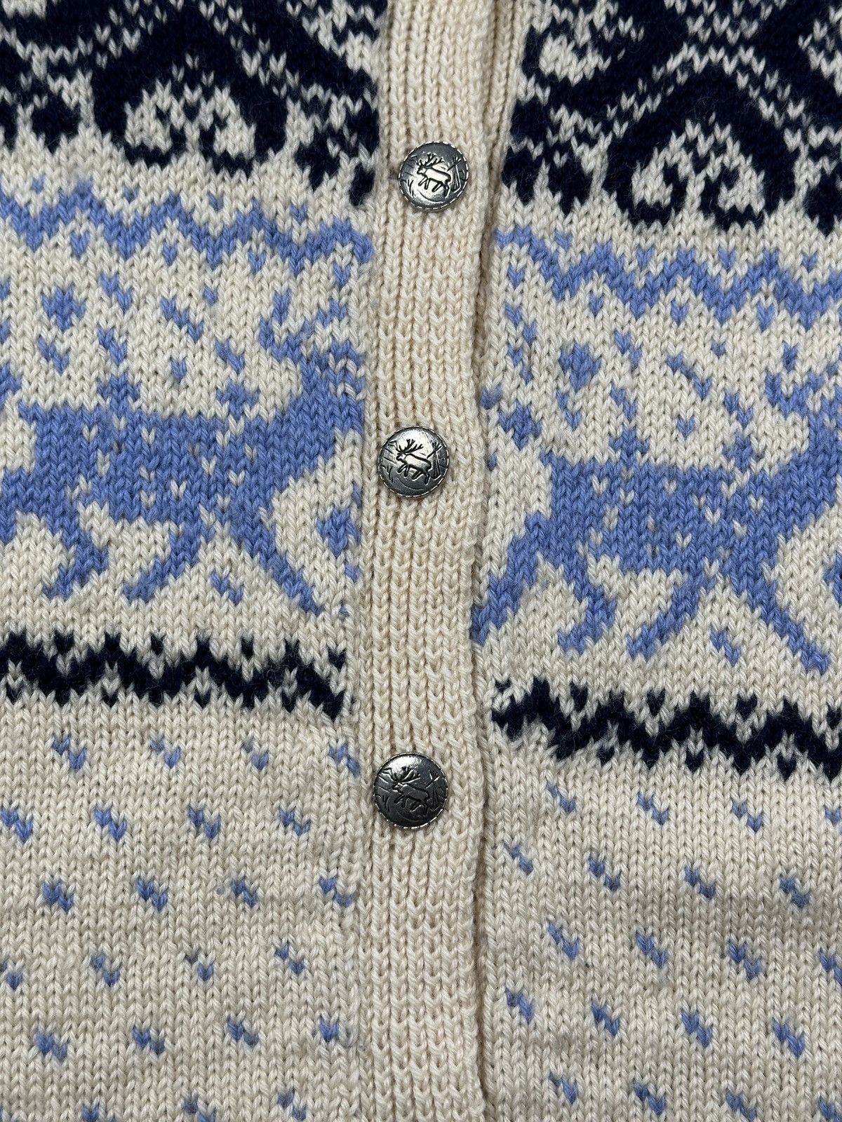 Dale Of Norway Vintage Norwegian Nordic Wool Cardigan Deer Button Folk Knit Size L / US 10 / IT 46 - 13 Thumbnail