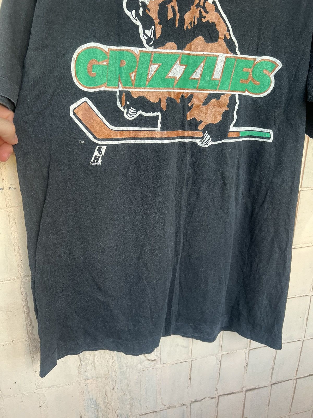 NHL Vintage Grizzlies NHL Single Stitch Rare 90s Shirt Size US M / EU 48-50 / 2 - 10 Thumbnail