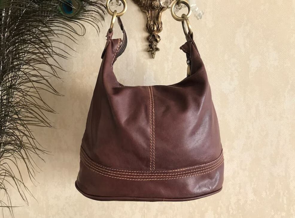 Other 2000s Vintage Brown Soft Leather Bag by Nova Leather Size ONE SIZE - 3 Thumbnail