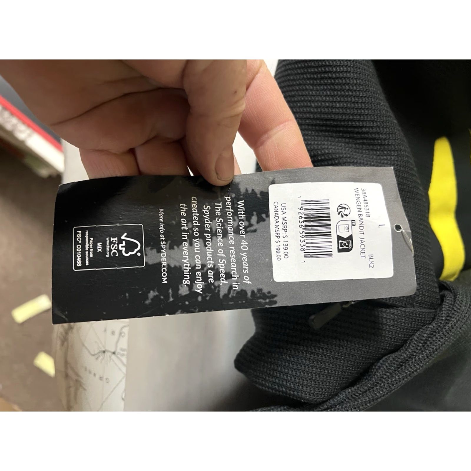 Spyder Spyder Jacket Full Zip Fleece Black Yellow L Mens Large Bandit Wengen SPYDER Size US L / EU 52-54 / 3 - 7 Thumbnail