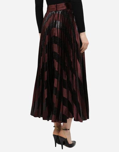 Dolce & Gabbana o1y0925 Maxi Skirt in Brown/Silver Size 26" / US 2 / IT 38 - 3 Thumbnail