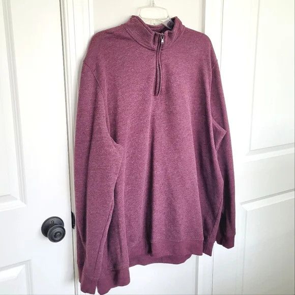 Croft & Barrow Extra Soft Fig Heathered 1/4 Zip Fleece Size US XXL / EU 58 / 5 - 4 Thumbnail