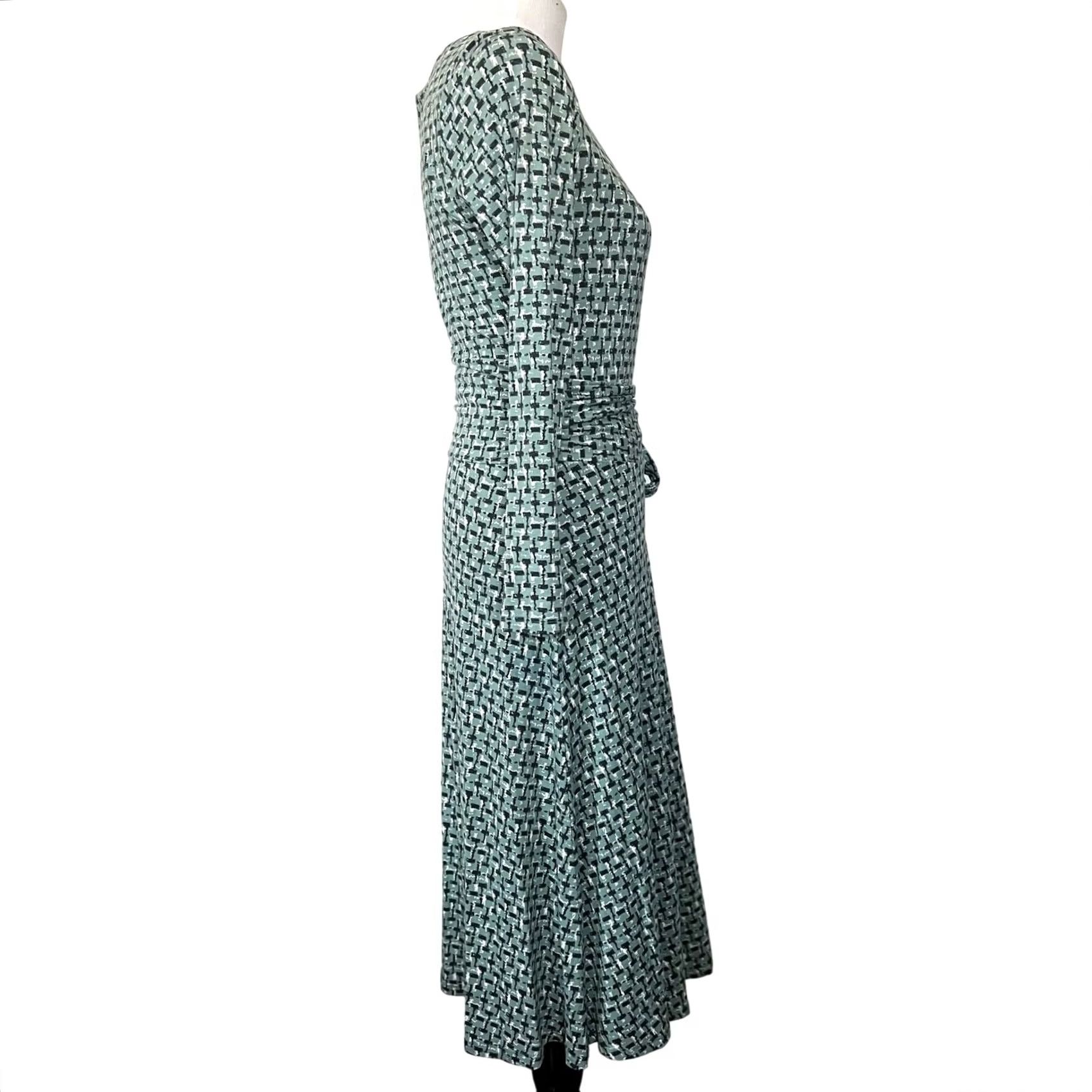 Boden Boden Wrap Dress Stretch Jersey Green Long Sleeve Midi Sylvia Womens US Size 6L Size M / US 6-8 / IT 42-44 - 7 Thumbnail