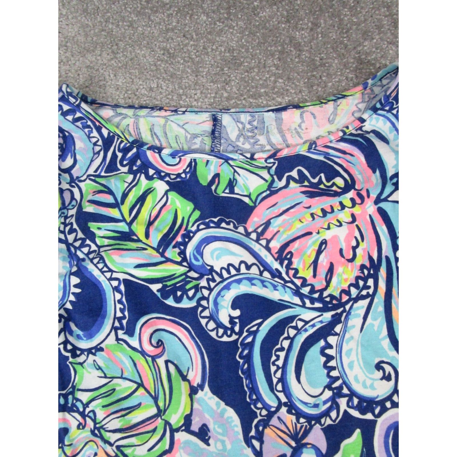 Lilly Pulitzer Lilly Pulitzer Dress Womens XS Blue Green Pink Floral Cotton Size XS / US 0-2 / IT 36-38 - 2 Thumbnail