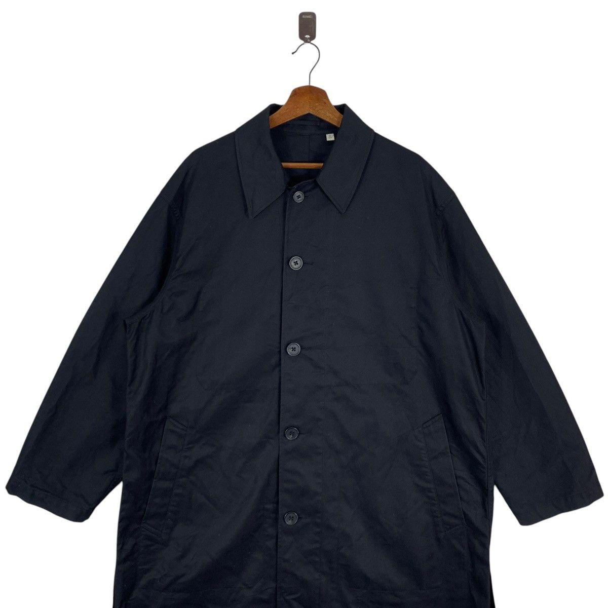 Lemaire × Uniqlo VINTAGE UNIQLO U BLACK OVERCOAT BUTTON JACKET Size US XL / EU 56 / 4 - 3 Thumbnail