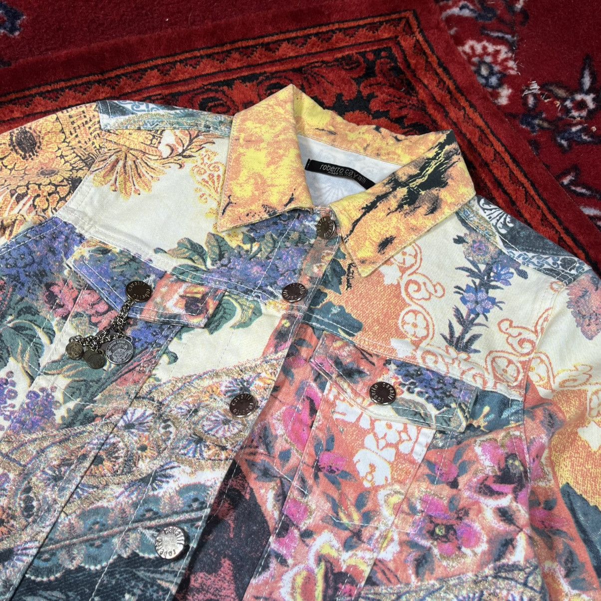 Roberto Cavalli Roberto Cavalli 2003 Printed Jacket & Jeans Set Patchwork Size 25" / US 0 / IT 36 - 5 Thumbnail