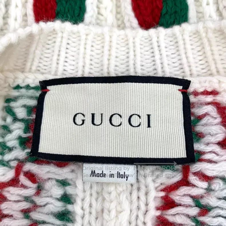 Gucci Gucci Color-blocked twisted wool V-neck single-breasted lo Size S / US 4 / IT 40 - 5 Thumbnail