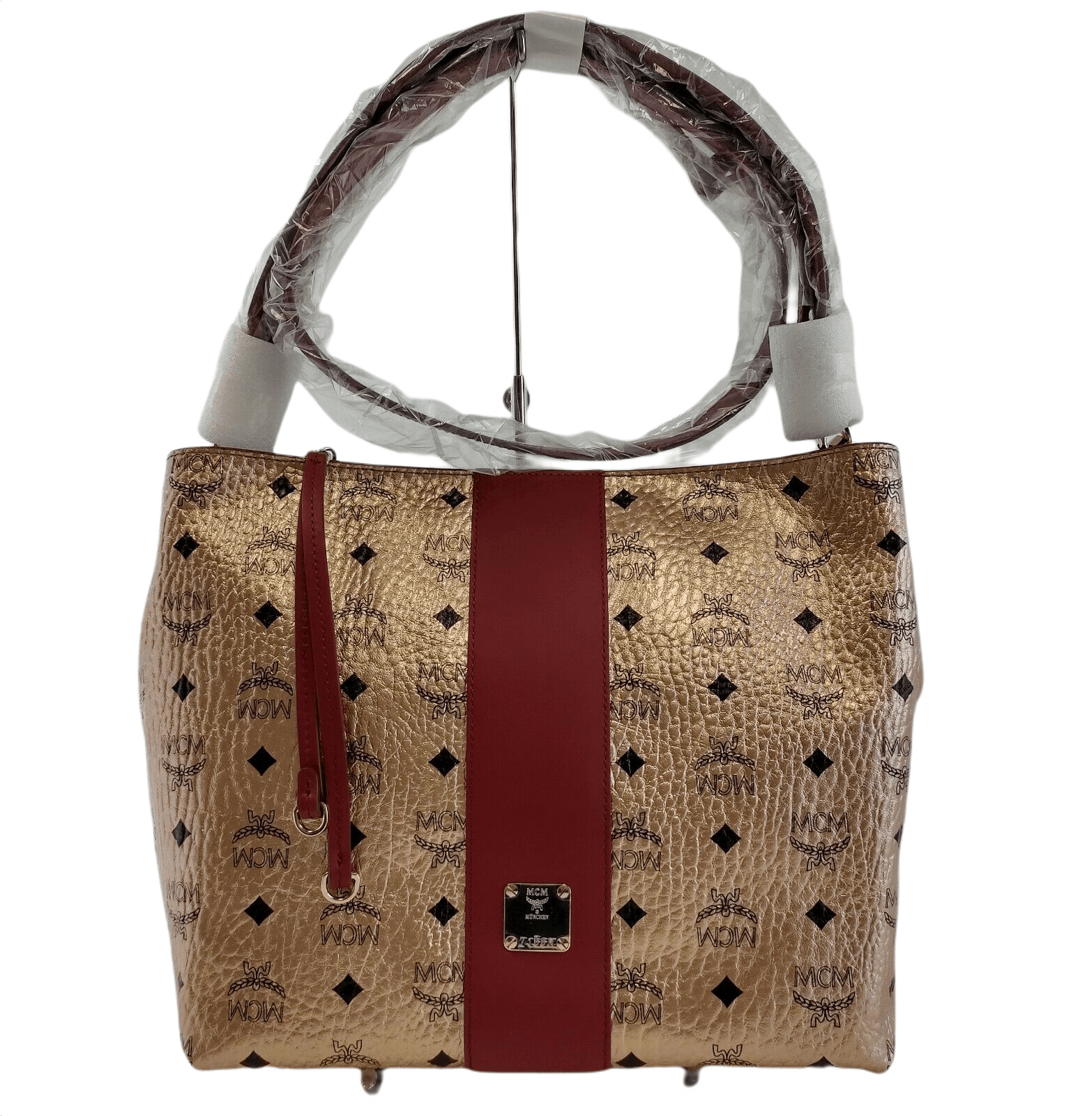 MCM Klara Champagne Gold Visetos Medium Hobo Crossbody Bag Size ONE SIZE - 1 Thumbnail