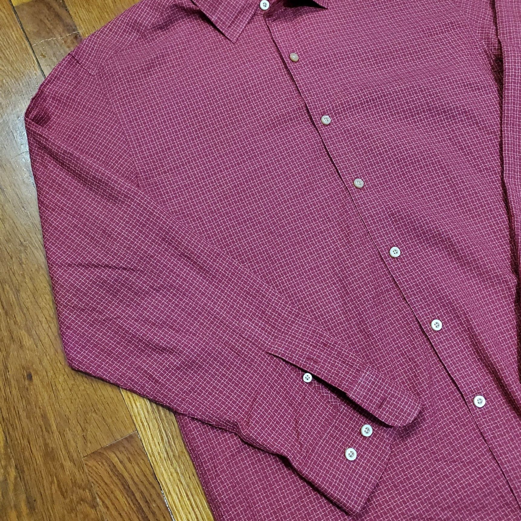 Tommy Bahama Tommy Bahama Shirt Mens Large Red Silk Cotton Check Long Sleeve Button Front Size US L / EU 52-54 / 3 - 2 Thumbnail