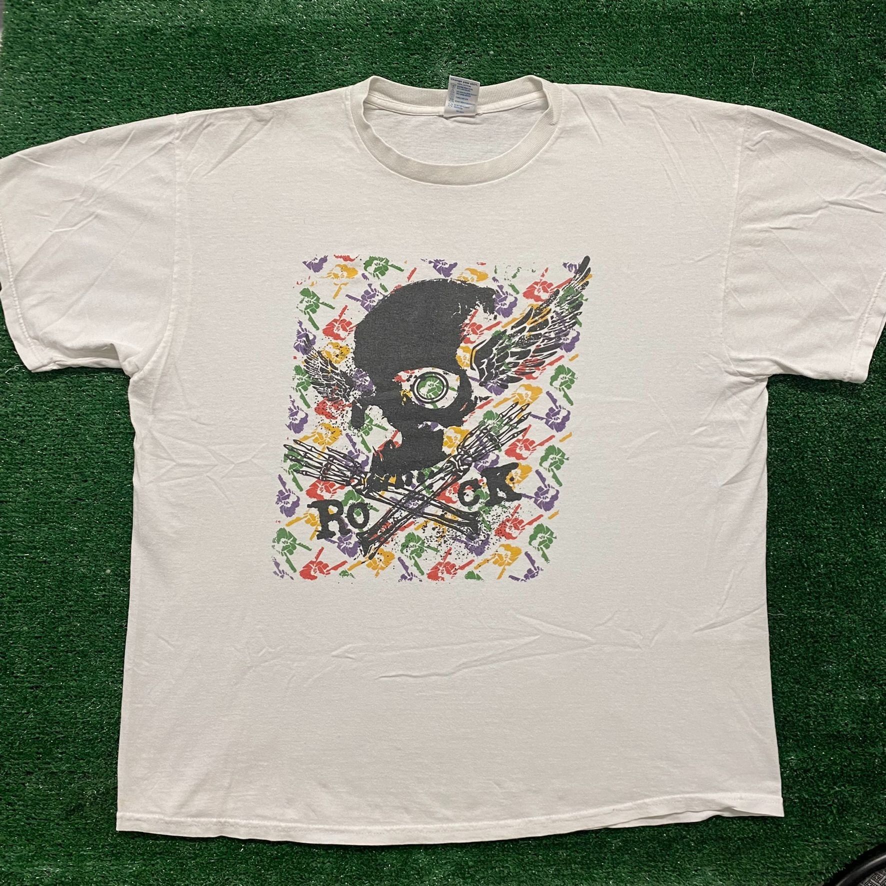 Delta Vintage Y2K Winged Skull Rock T-Shirt Goth Emo Grunge Punk Size US XL / EU 56 / 4 - 1 Thumbnail