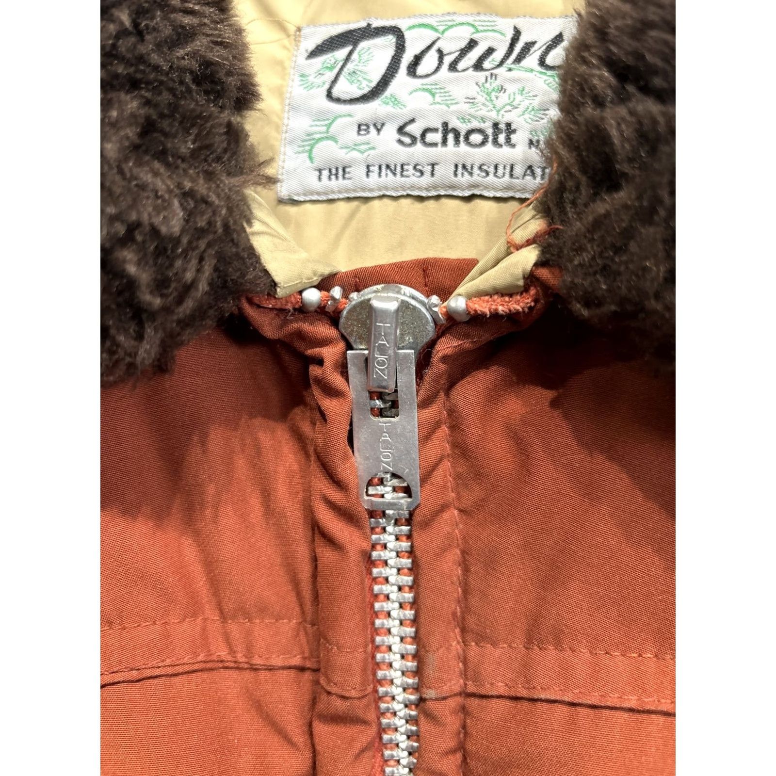 Schott VINTAGE SCHOTT NYC Goose Down Diamond Quilted Puffer Coat Jacket Made USA Mens Large Orange Quilted Puffer Coat Mens L USA 80s Size US L / EU 52-54 / 3 - 3 Thumbnail