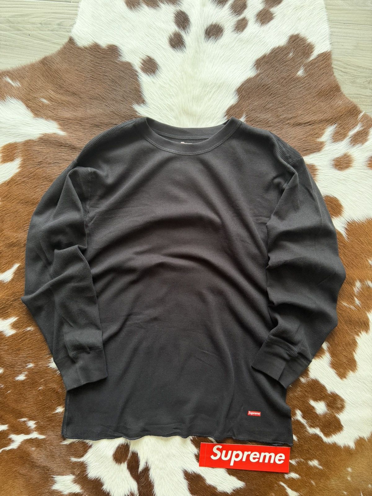 Supreme Supreme Thermal Crew Long Sleeve Black Brand New Size US XL / EU 56 / 4 - 4 Thumbnail