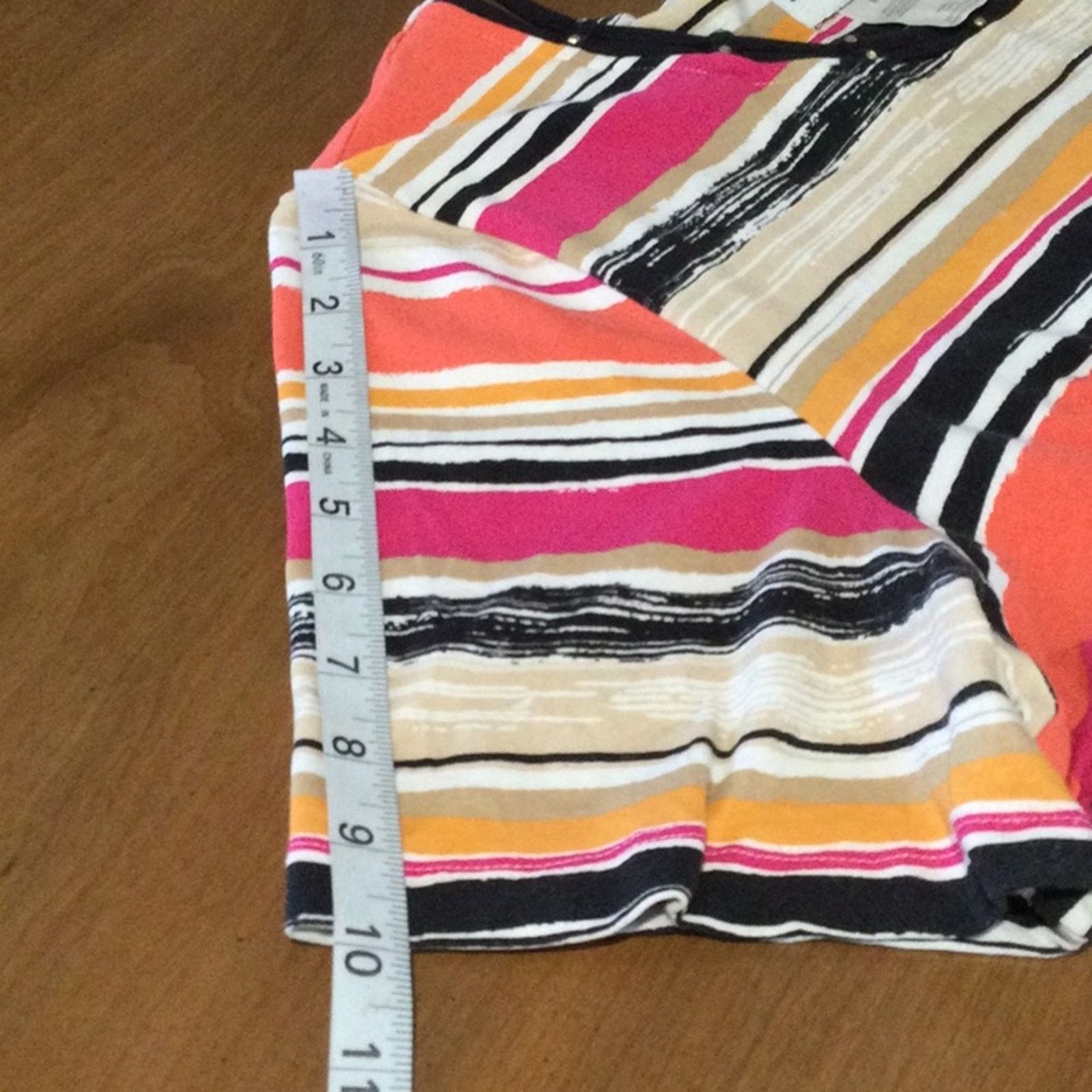 Other Alfred Dunner Multicolor Stripe Stud Trim T-Shirt Size XL Size XL / US 12-14 / IT 48-50 - 15 Thumbnail