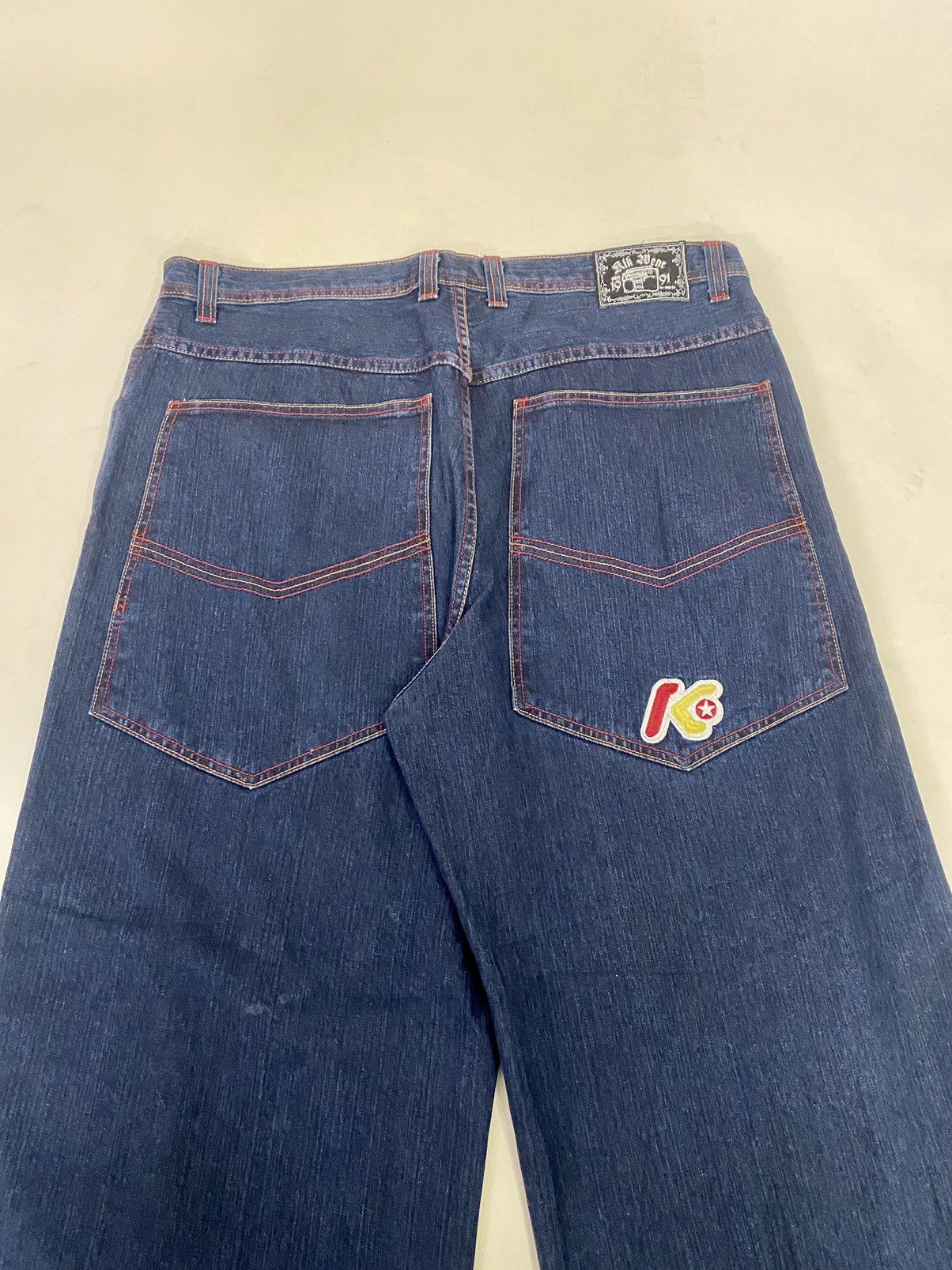 image of Jnco x Vintage Kikwear Baggy Jeans in Blue, Men's (Size 38)