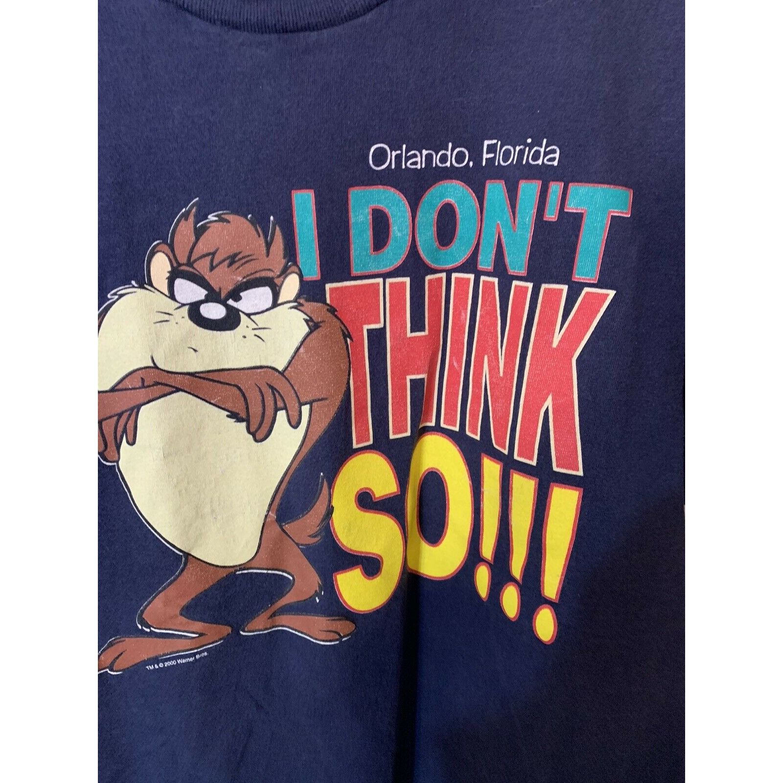 image of Unkwn VTG 2000 Orlando Florida Taz I Don’T Think So! Men’S Size XL T in Blue, Men's