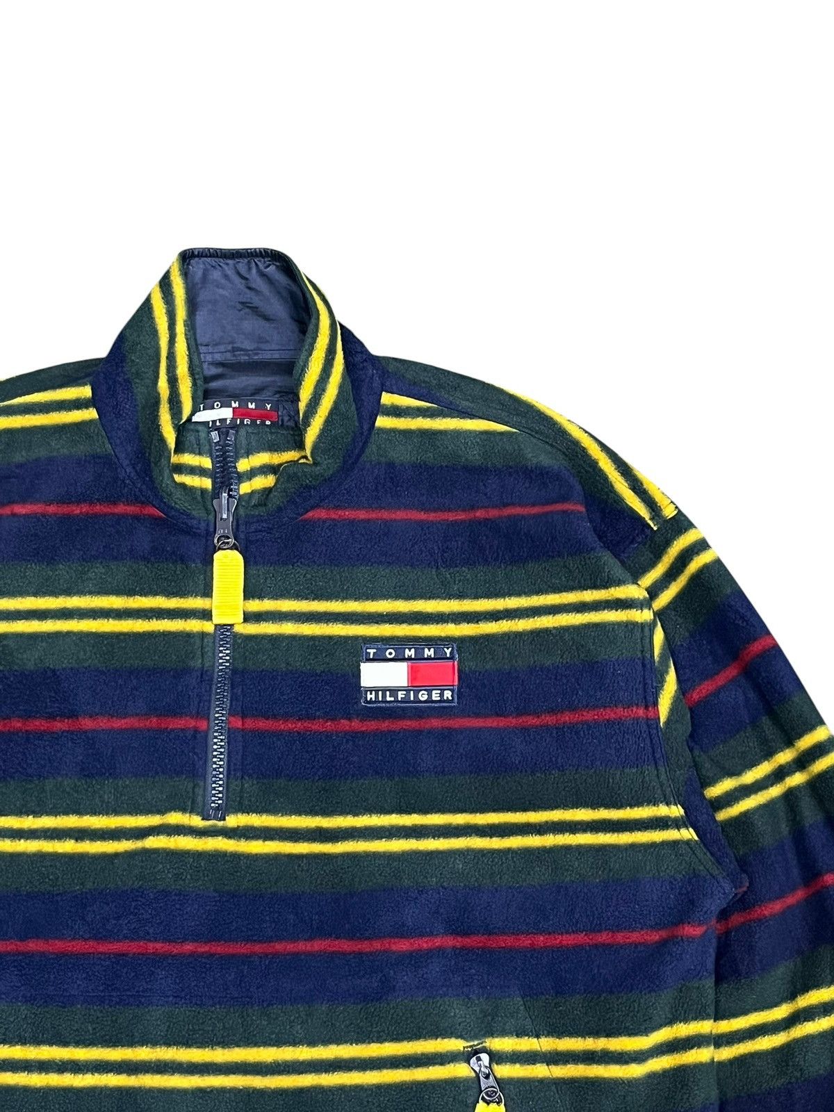 Tommy Hilfiger Vintage 90s Tommy Hilfiger Reversible Stripe Fleece Nylon Size US L / EU 52-54 / 3 - 8 Thumbnail