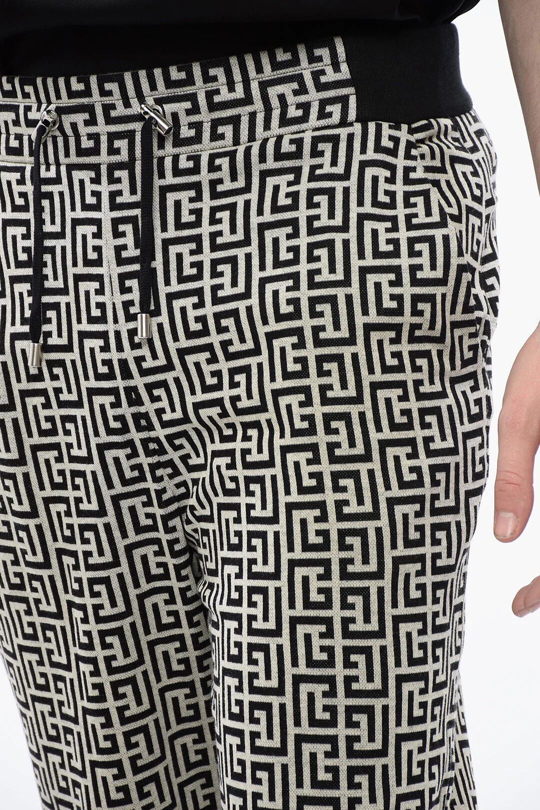 Balmain og1mm0326 Sweatpants & Joggers in Black / White Size US 32 / EU 48 - 3 Thumbnail