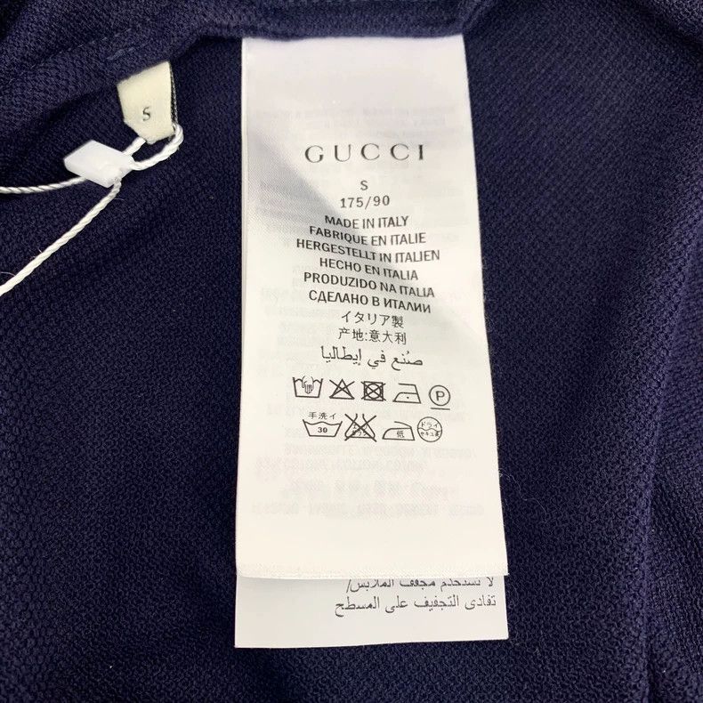 Gucci Gucci Dark blue striped seahorse embroidered cotton lapel s Size US S / EU 44-46 / 1 - 6 Thumbnail