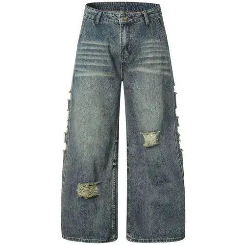 Jean Distressed Baggy Wide Leg Jeans Size US 32 / EU 48 - 1 Thumbnail