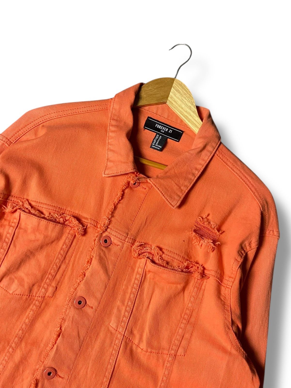 Forever 21 Forever 21 Distressed Denim Trucker Jacket (161) Size US M / EU 48-50 / 2 - 6 Thumbnail