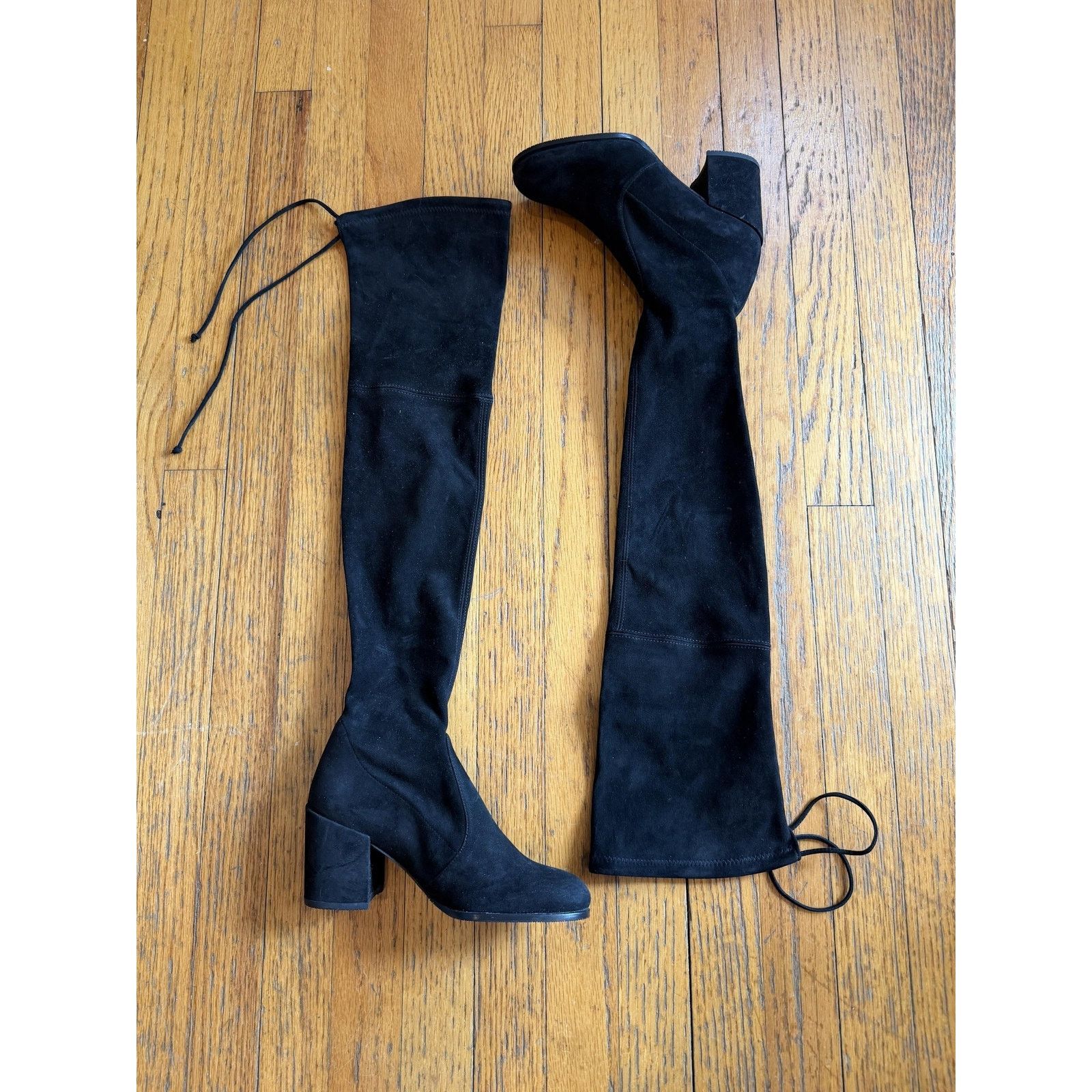 Stuart Weitzman Womens Stuart Weitzman Over the Knee Boots Sz 5 Black Suede Size US 5 / IT 35 - 1 Thumbnail