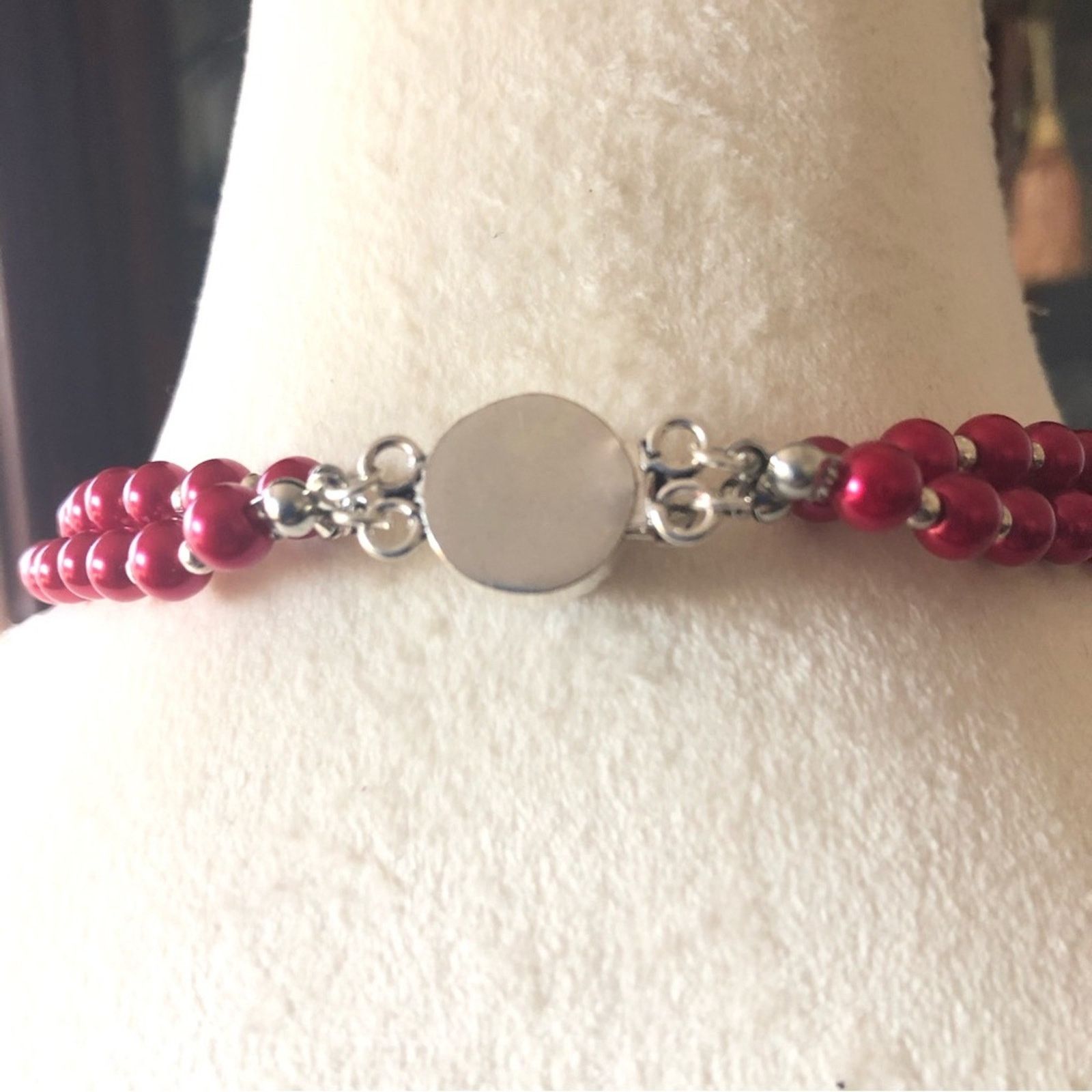 Handmade Handcrafted red Czech Pearl genuine ruby necklace Size ONE SIZE - 7 Thumbnail