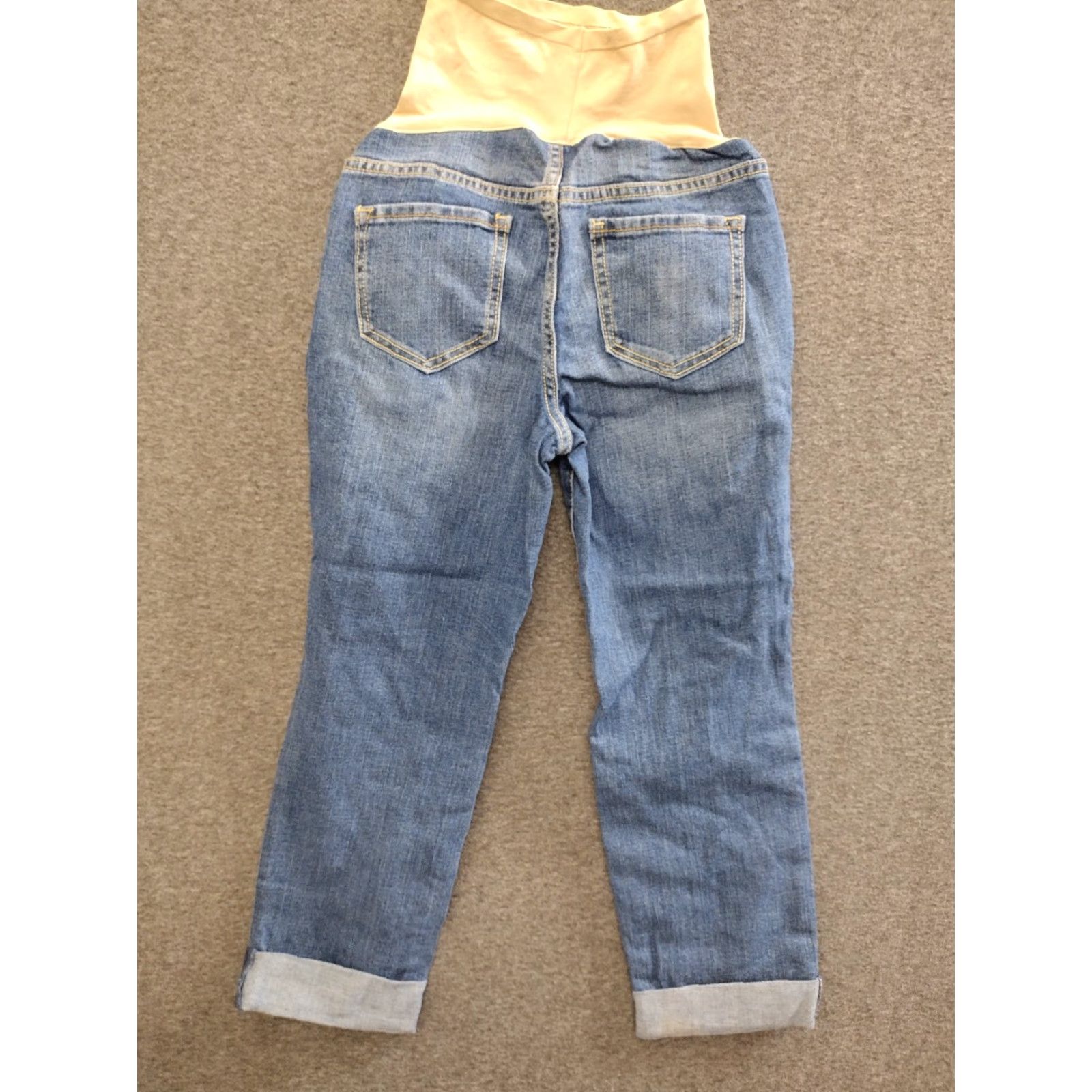 Old Navy VINTAGE Old Navy Distressed Cuffed Women's Blue Denim Maternity Capri Jeans Size 2 Size 26" / US 2 / IT 38 - 2 Thumbnail