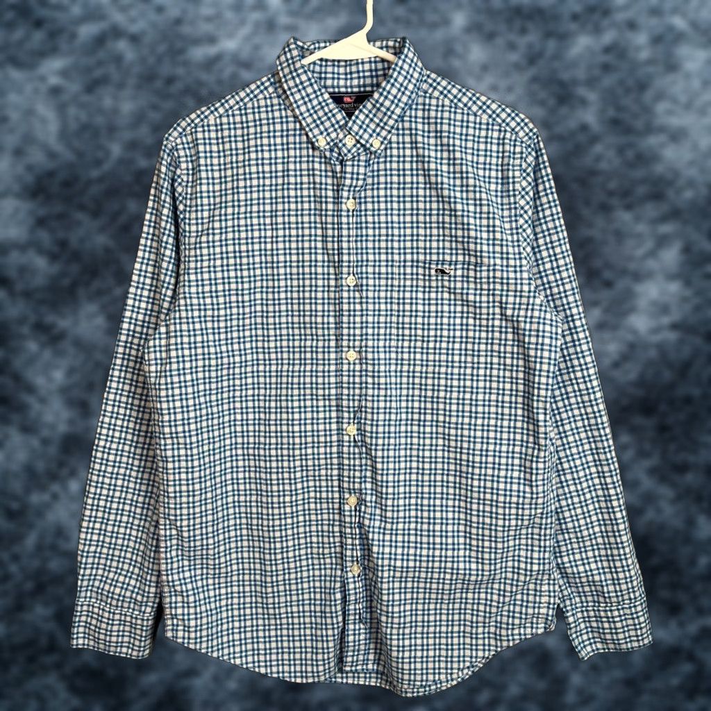 Vineyard Vines Vineyard Vines Tucker Shirt Medium Slim Fit Blue Checkered 100% Cotton Button-Up Mens Size US M / EU 48-50 / 2 - 1 Thumbnail
