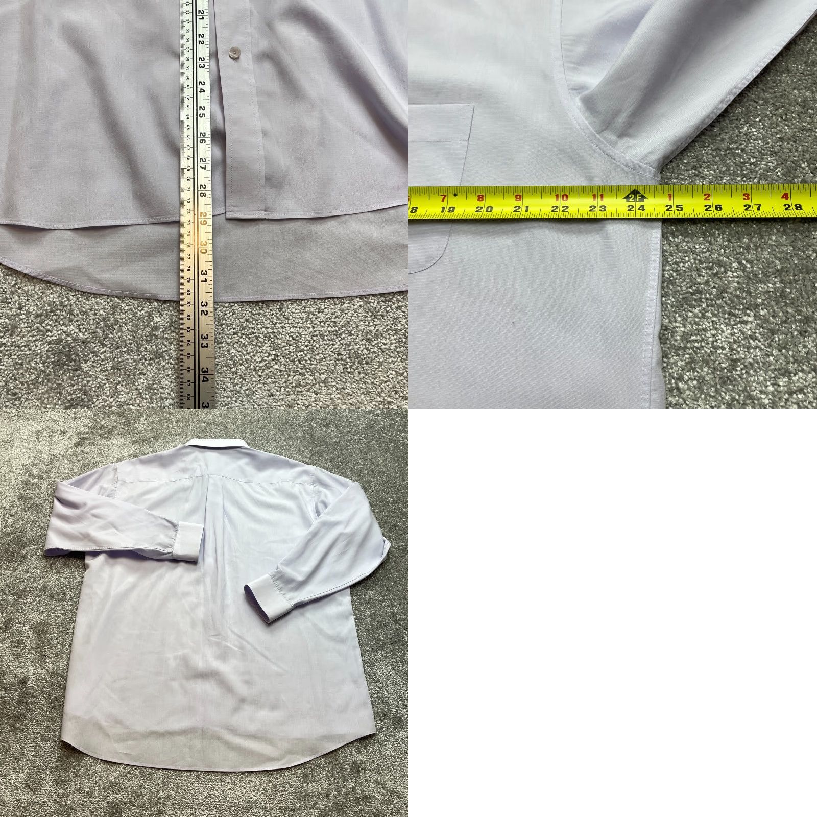 Vintage Galaxy Dress Shirt Mens 48 Light Purple Button Up Long Sleeve Lightweight 110 Size 48R - 8 Thumbnail