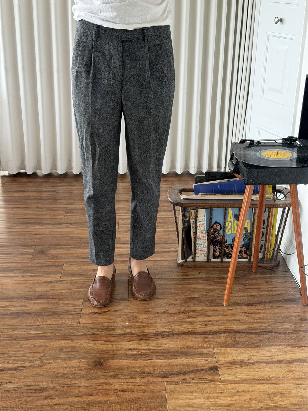 Allsaints AllSaints Grey Wool Pleated Trousers Tailored Fit Size US 30 / EU 46 - 3 Thumbnail
