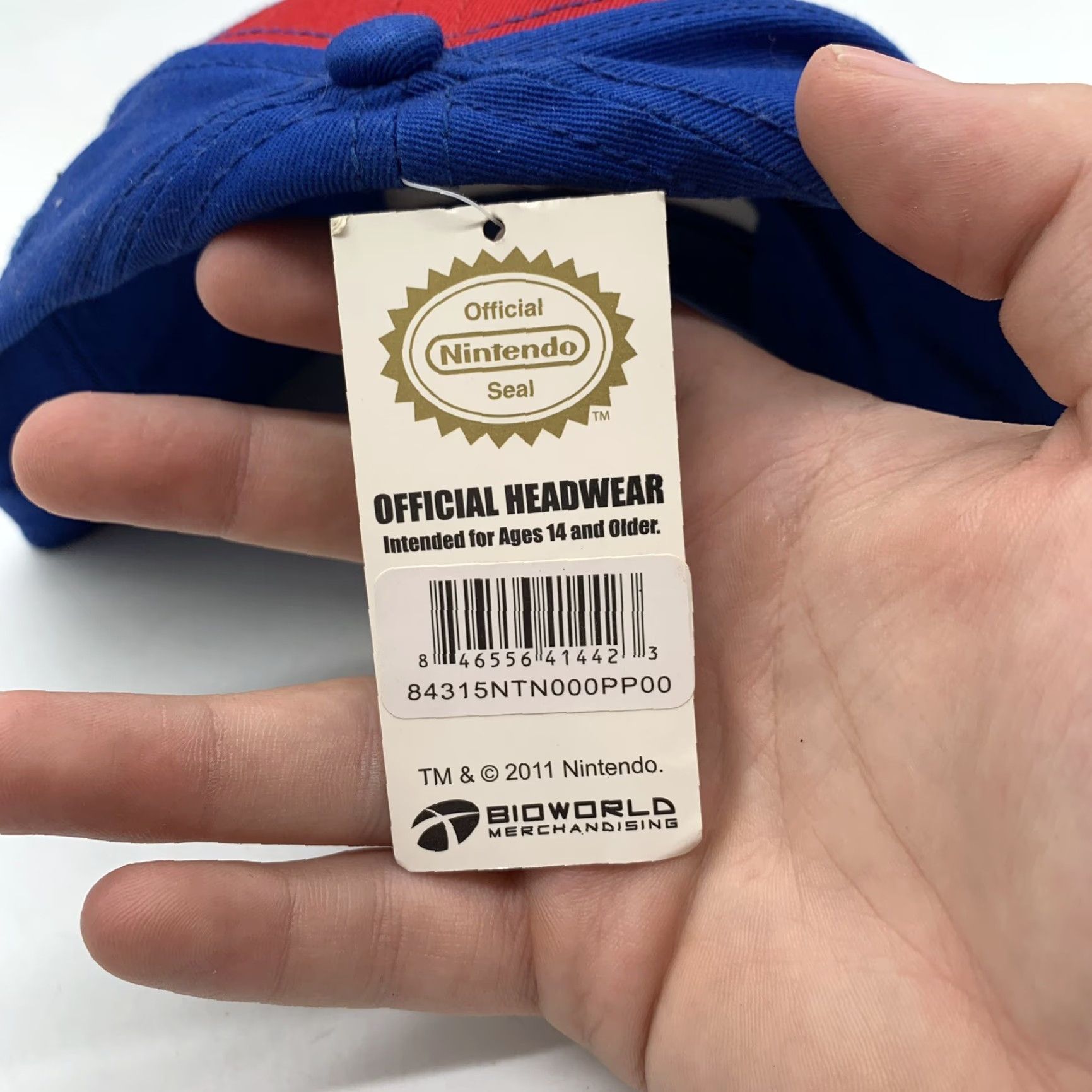 Nintendo VINTAGE Super Mario Snapback Hat Cap One Size Blue & Red 90s Mens Size ONE SIZE - 5 Thumbnail