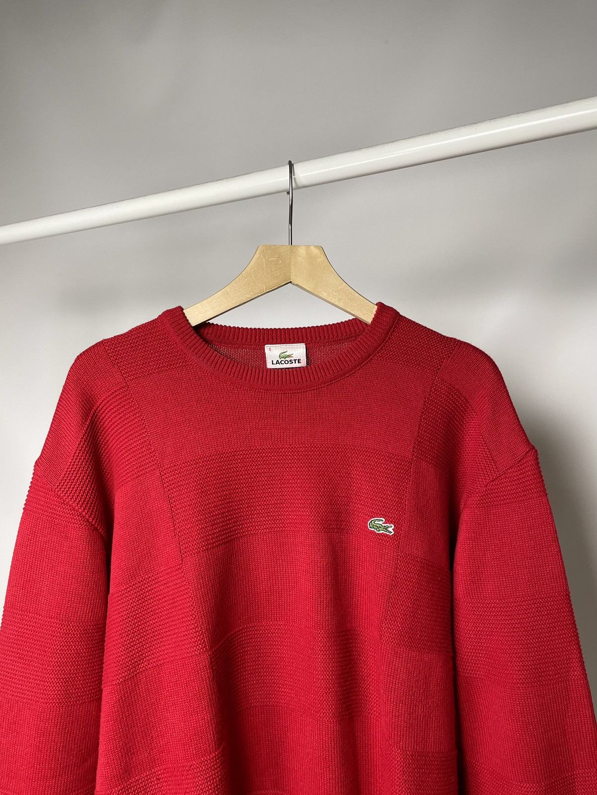 Lacoste Lacoste Vintage Red Knitted Pattern Sweater Sweatshirt Size US L / EU 52-54 / 3 - 3 Thumbnail