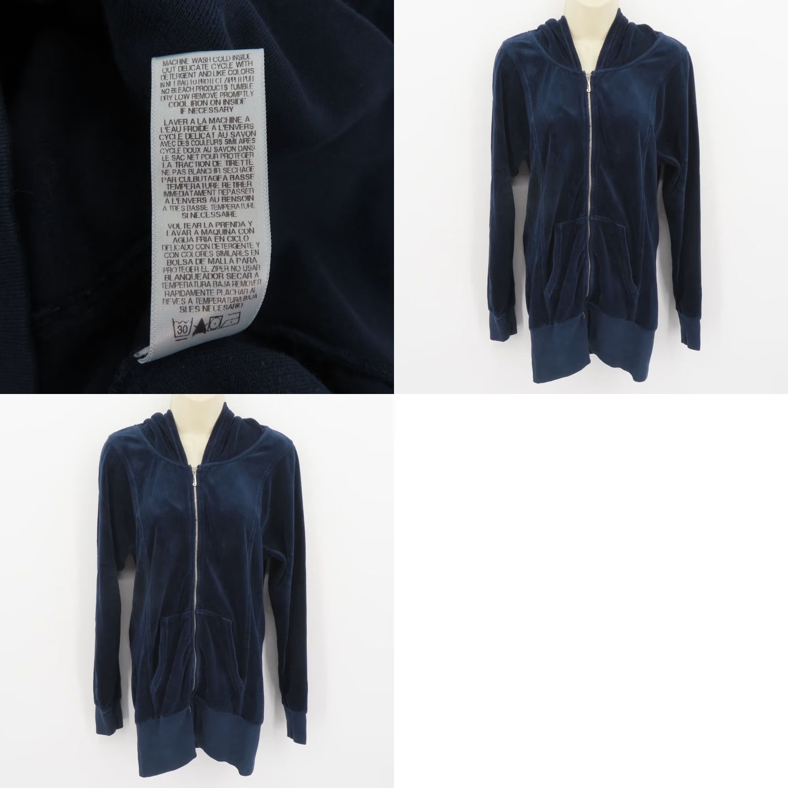 Juicy Couture VINTAGE Juicy Couture Women Medium Blue Velour Full Zip Hoodie Track Suit M Blue Velour Full Zip Hoodie Womens Multifunctional Casual Size M / US 6-8 / IT 42-44 - 8 Thumbnail