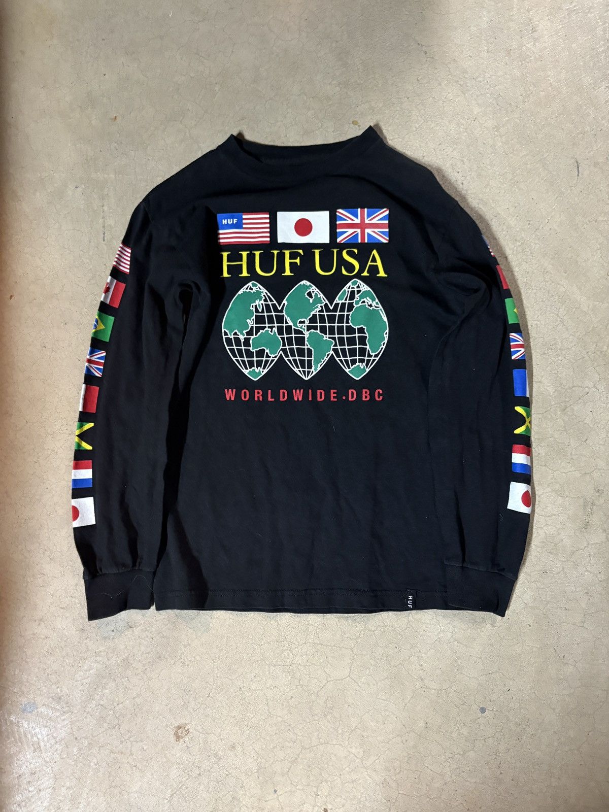 Huf Huf USA Worldwide Long Sleeve Black Size Small Size US S / EU 44-46 / 1 - 1 Thumbnail