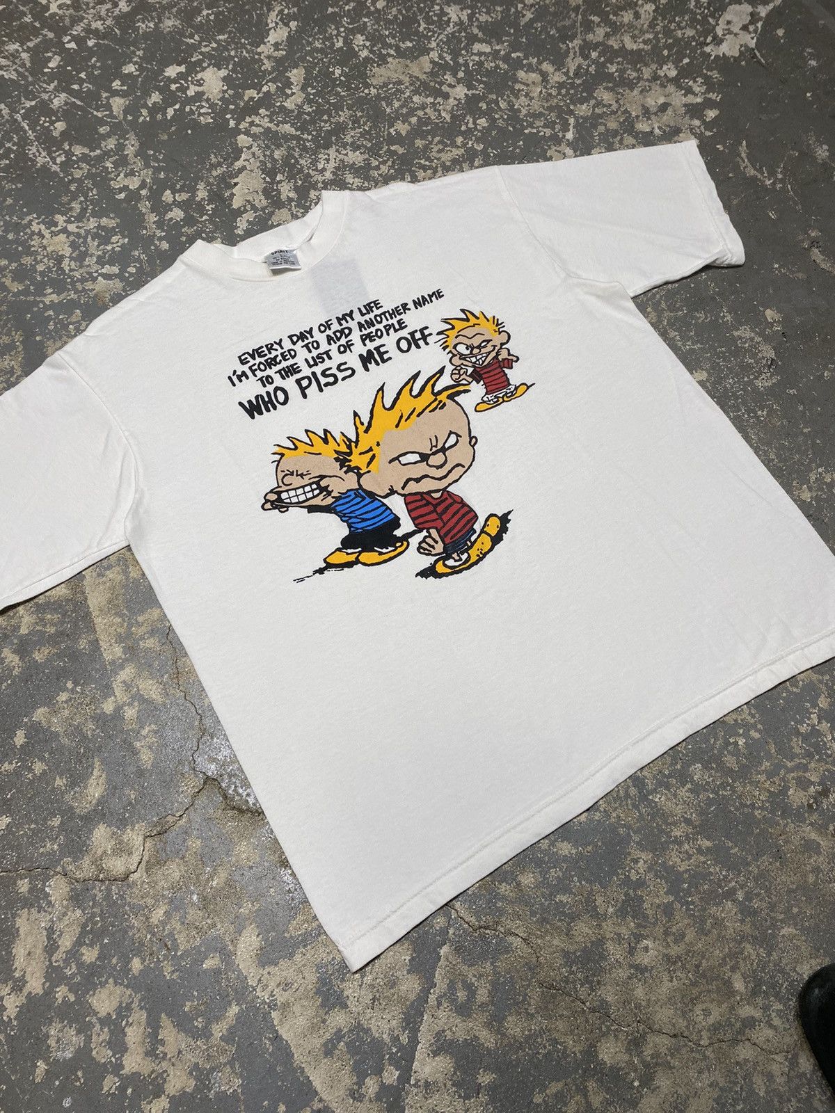 Japanese Brand × Vintage Vintage Calvin And Hobbes People Who Piss Me Off 90s Tshirt Size US L / EU 52-54 / 3 - 7 Thumbnail