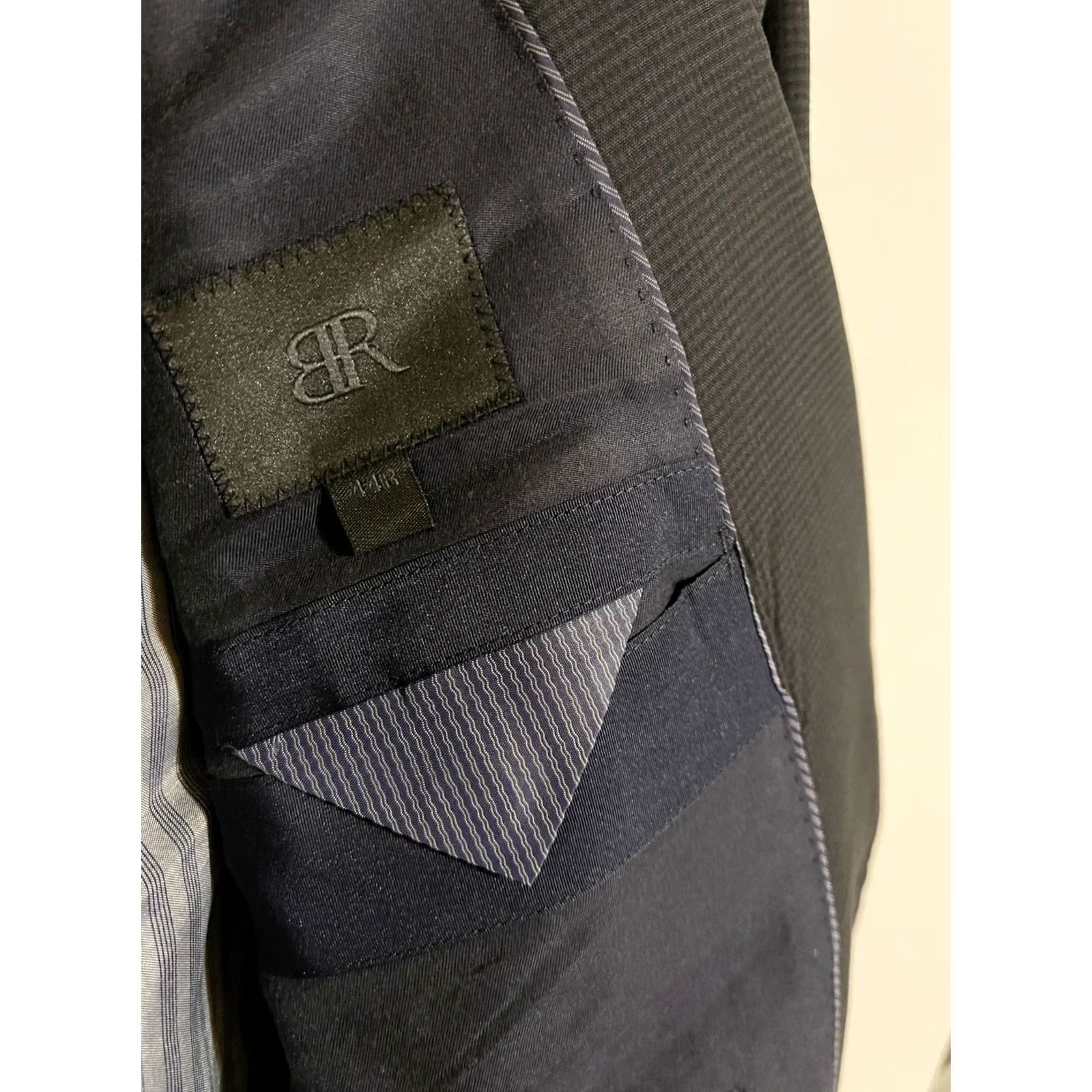 Banana Republic Banana Republic Marzotto Navy Blue Wool Suit Coat Blazer Jacket - Men's 44R Jacket, Blazer, Wool, Navy, Check, 44R, Regular Fit Size 44R - 4 Thumbnail