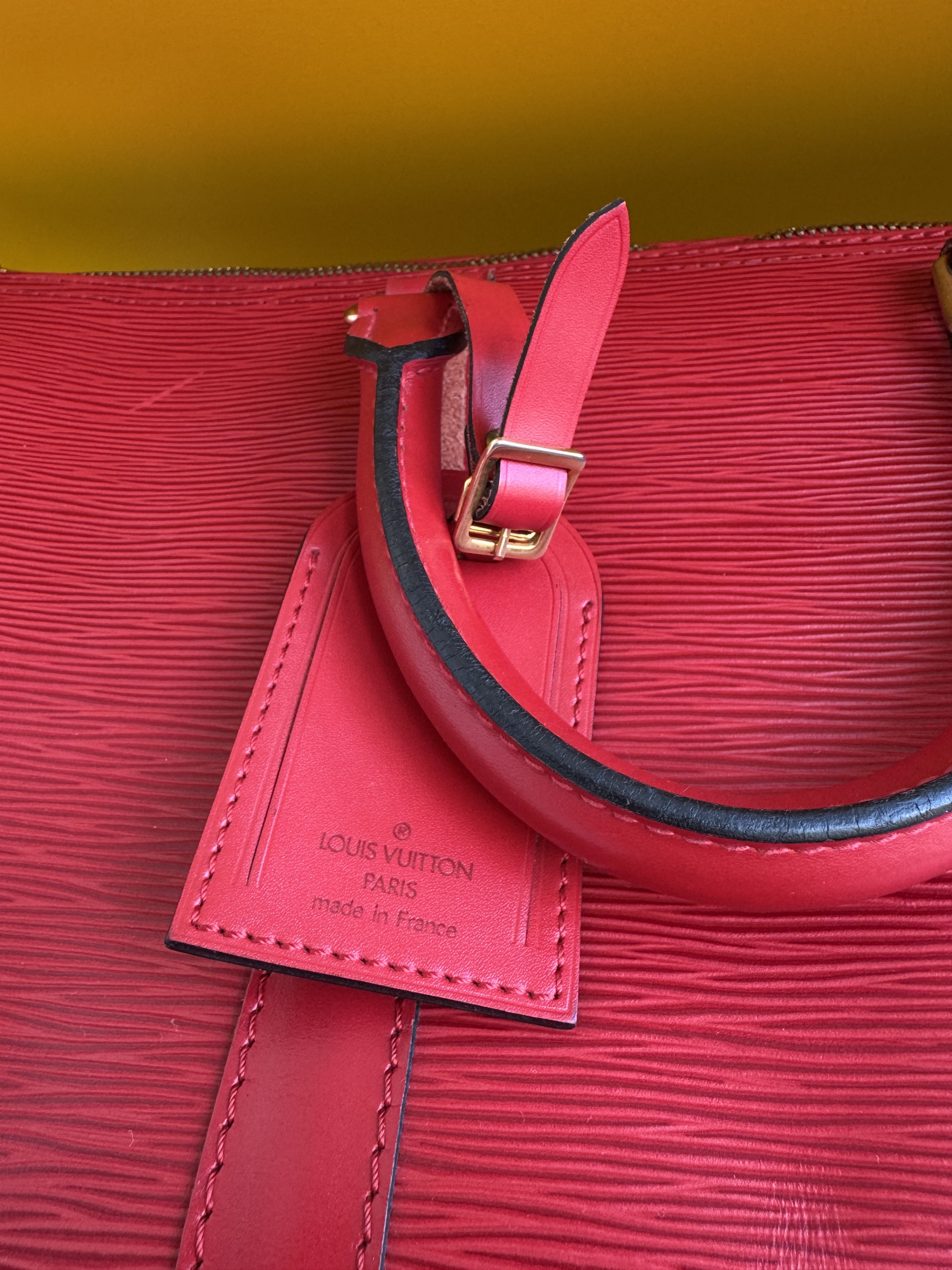 Louis Vuitton LOUIS VUITTON RED EPI LEATHER KEEPALL 45 Size 44 - 5 Thumbnail