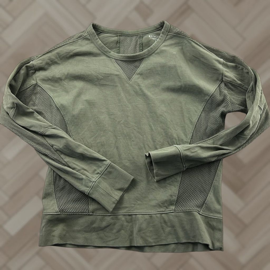 Athleta Athleta Crewneck Sweatshirt Top Women S Army Green Size S / US 4 / IT 40 - 1 Thumbnail
