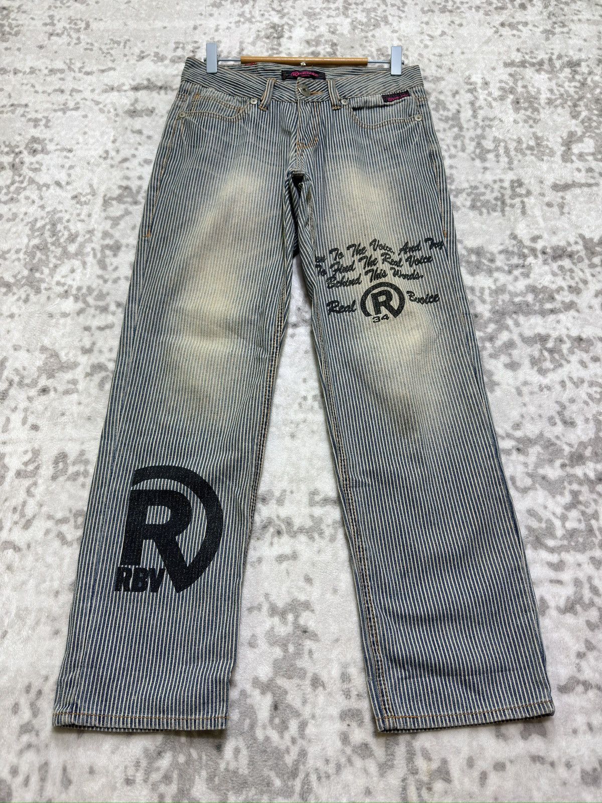 Hysteric Glamour Vintage Realbvoice Poem Print Abstract Graphic Denim Jeans Size US 29 - 1 Thumbnail