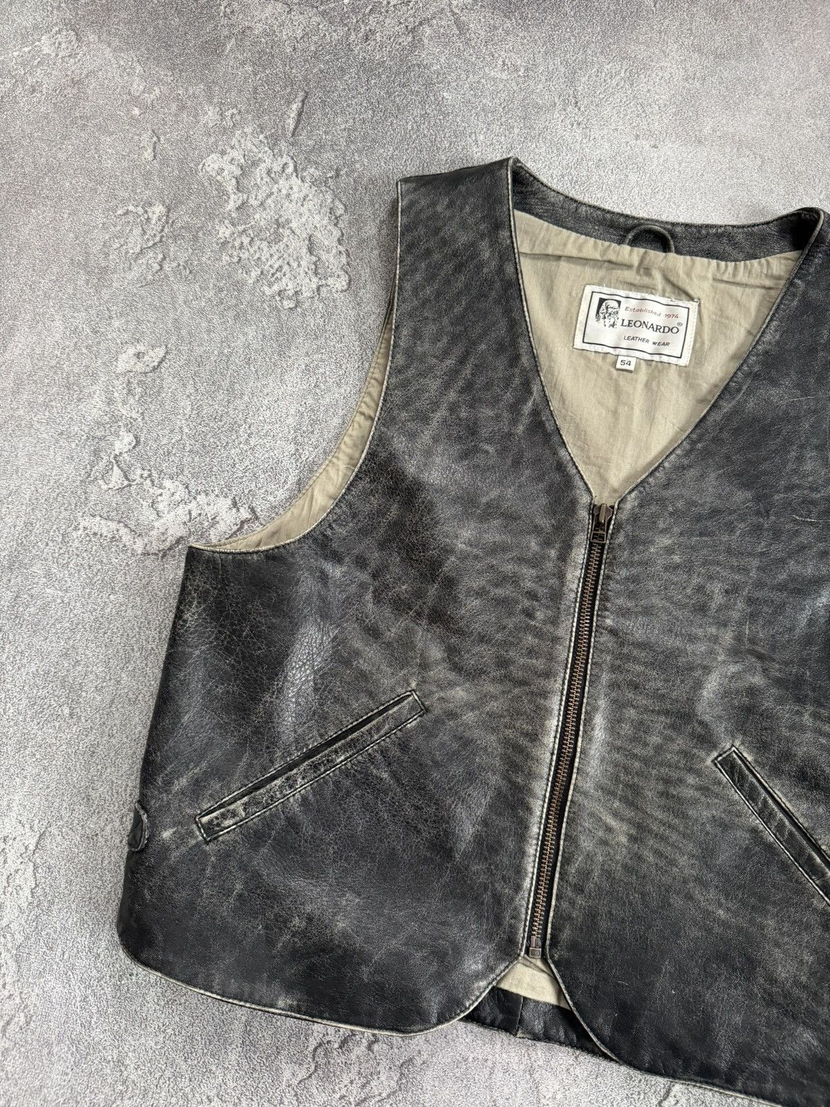 Leonard Paris Leonardo leather vest sleeveless jacket weatern cowboy 🤠 90s Size US M / EU 48-50 / 2 - 2 Thumbnail