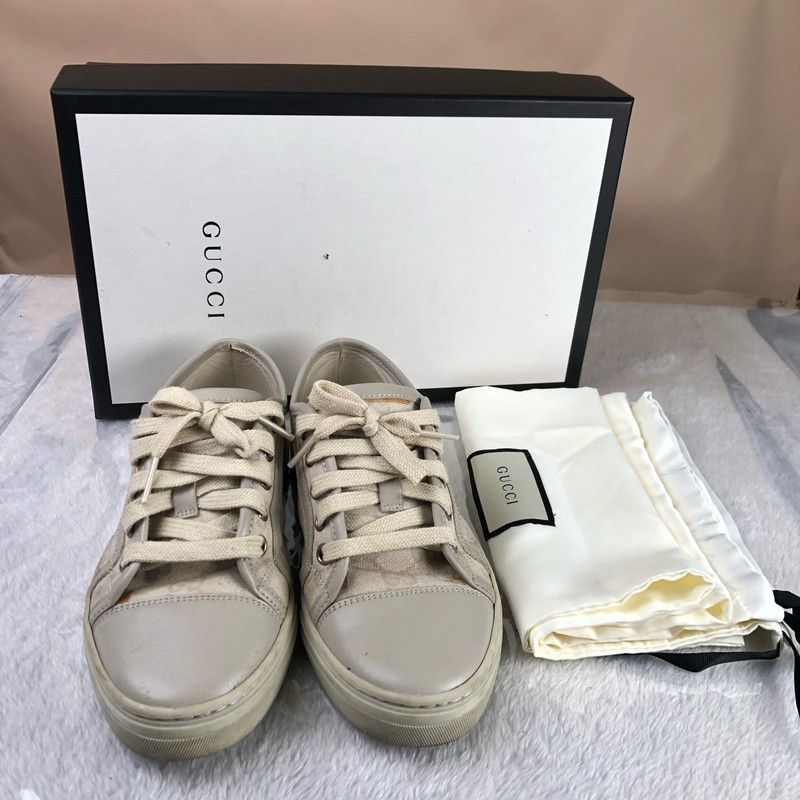 Gucci Gucci Low-Top GG Canvas Sneakers for Women 0079 Size US 5 / IT 35 - 1 Thumbnail