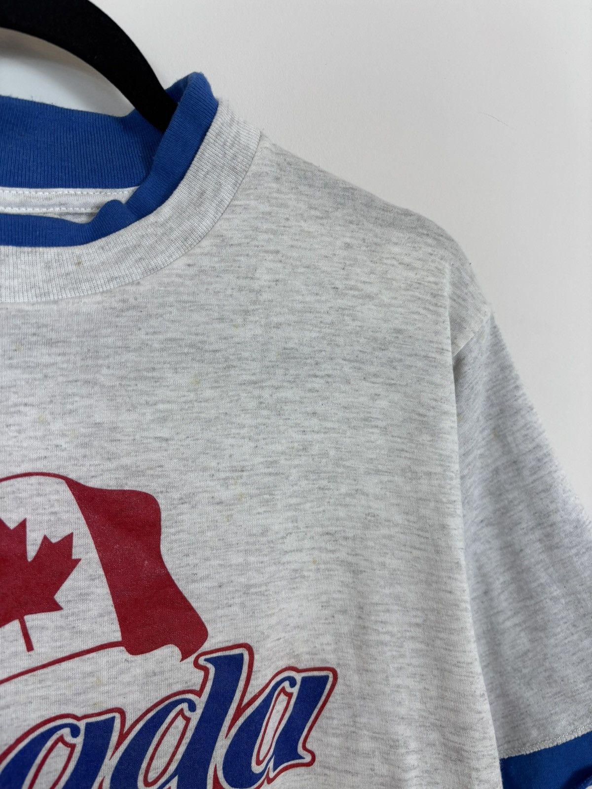 Vintage Vintage 1990s Canada Flag Big Graphic Logo Grey T-Shirt Tee Size US M / EU 48-50 / 2 - 8 Thumbnail