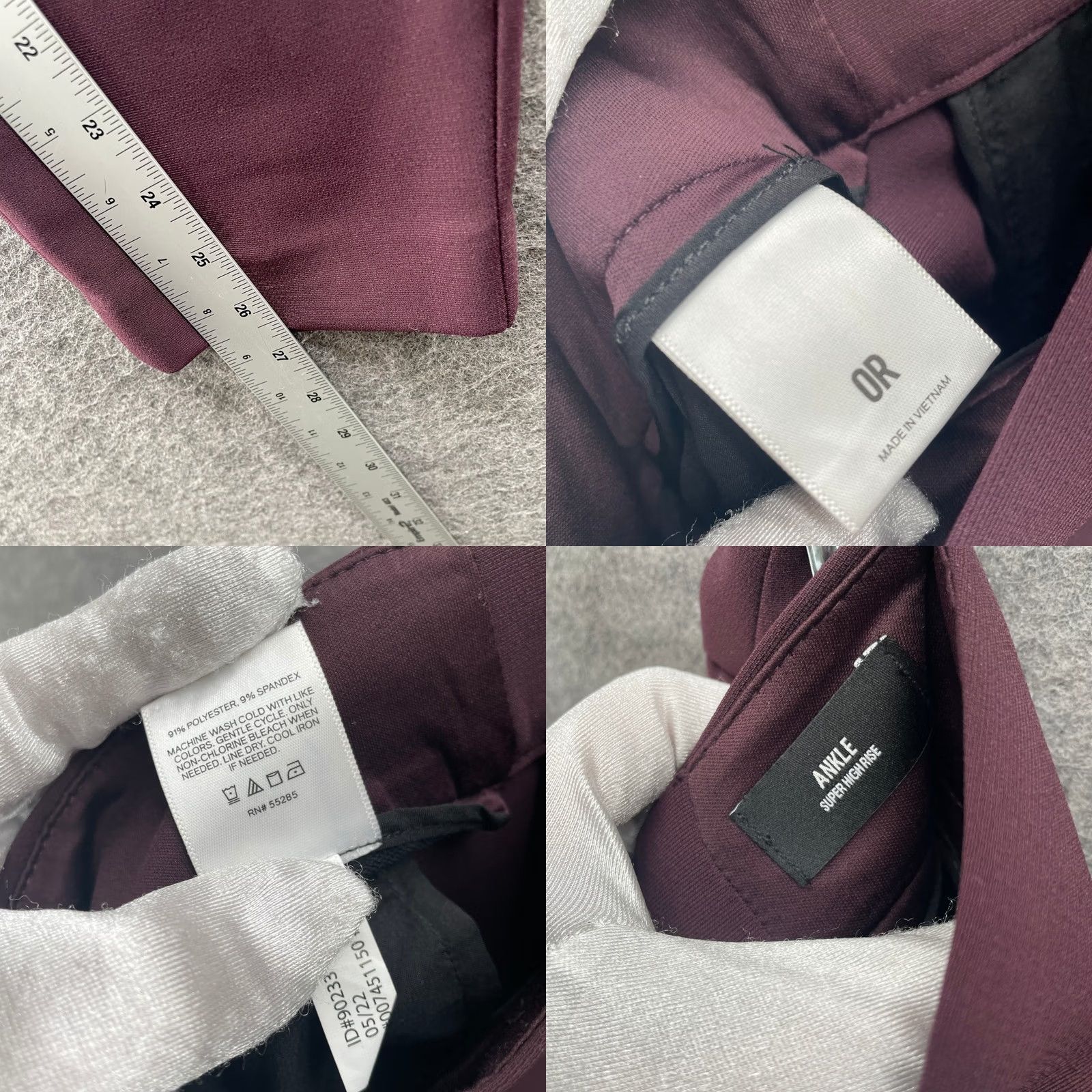 Express VINTAGE Express Ankle Dress Pants Womens 0 Burgundy Pleated Tapered Size 25" / US 0 / IT 36 - 8 Thumbnail