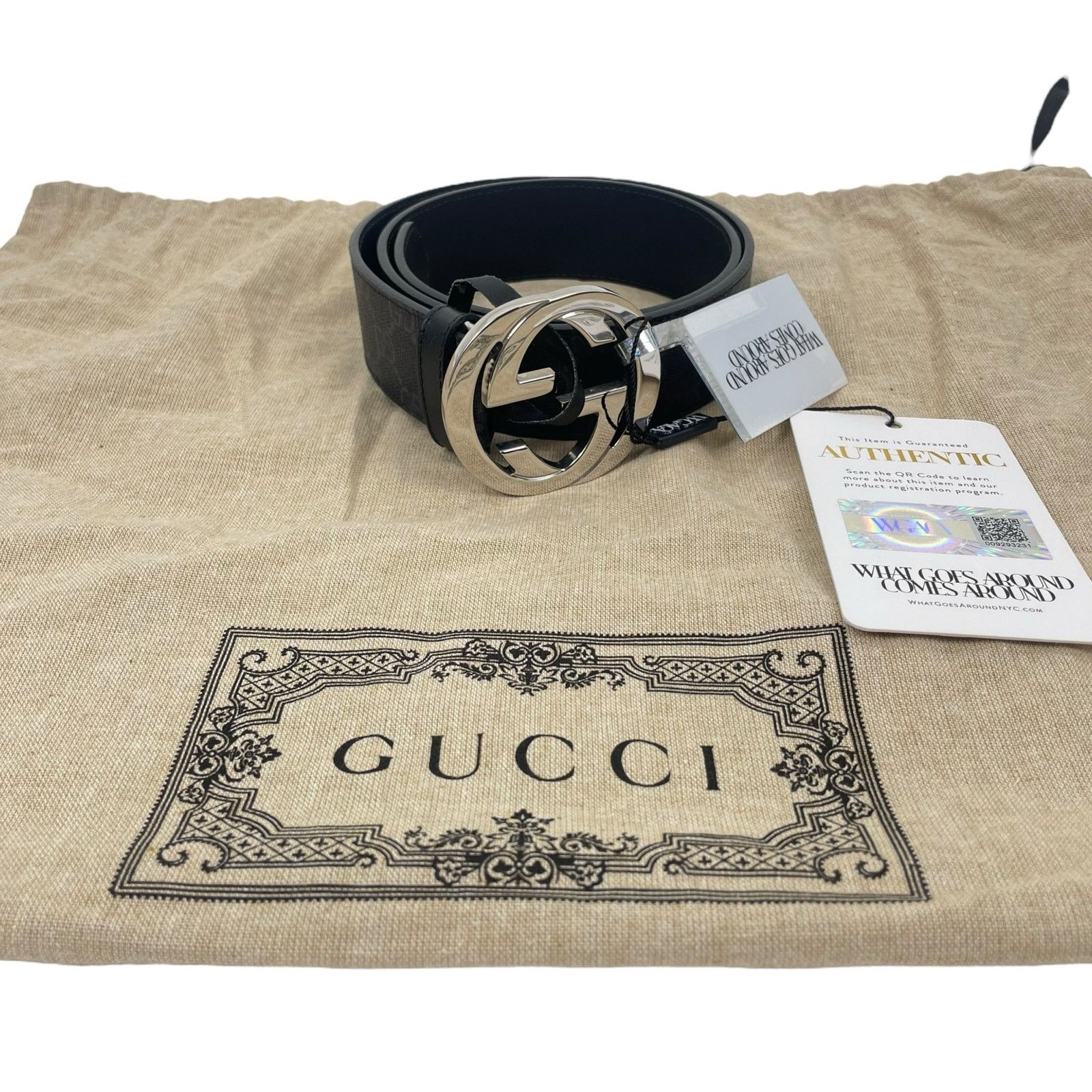 Gucci Gucci GG Interlocking Buckle Supreme Canvas Belt Black 80/32 Size 32 - 15 Thumbnail
