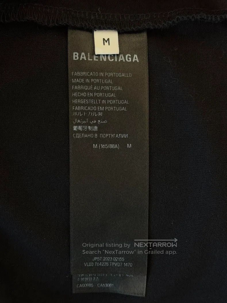 Balenciaga Balenciaga Embroidered Logo Black Round Neck Short Sleeve Size US M / EU 48-50 / 2 - 9 Thumbnail