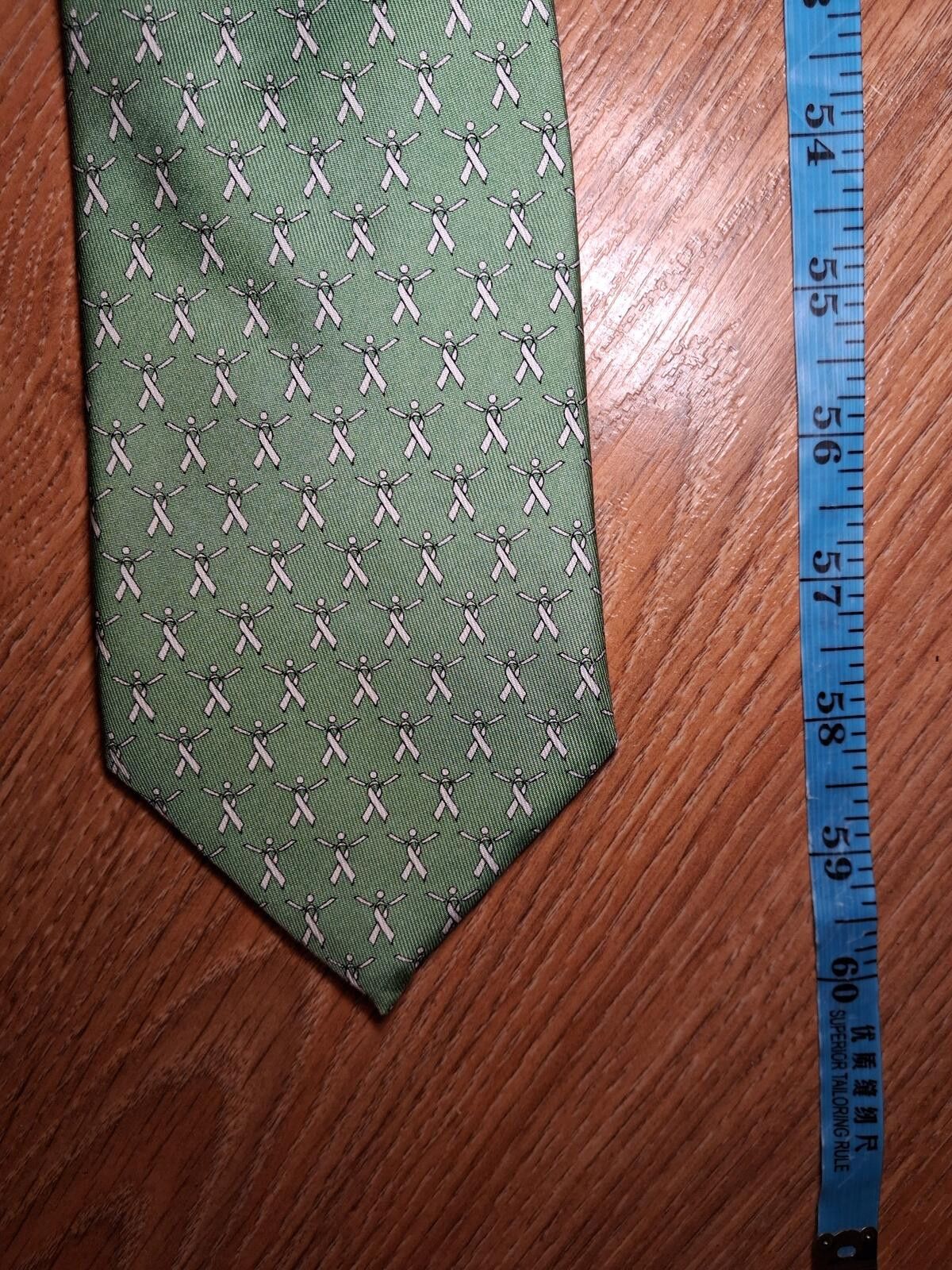 Vineyard Vines Vineyard Vines Silk Tie Green Ribbon Handmade Wide Cancer Size ONE SIZE - 6 Thumbnail