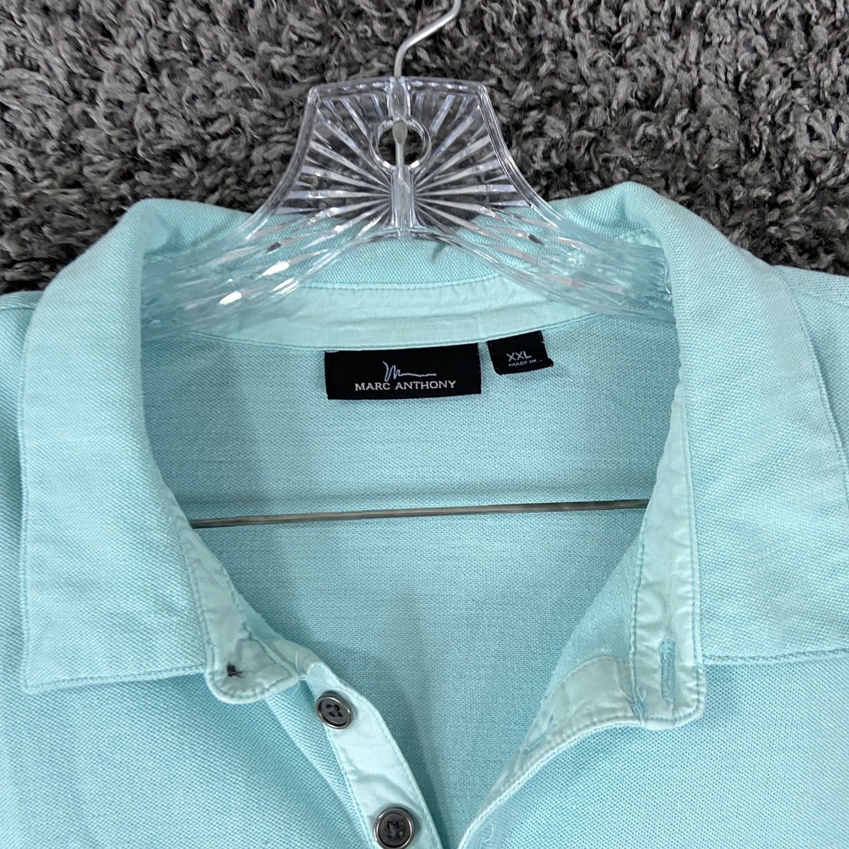 Vintage MARC ANTHONY Blue Polo Shirt Short Sleeve 2XL Mens Size US XXL / EU 58 / 5 - 6 Thumbnail